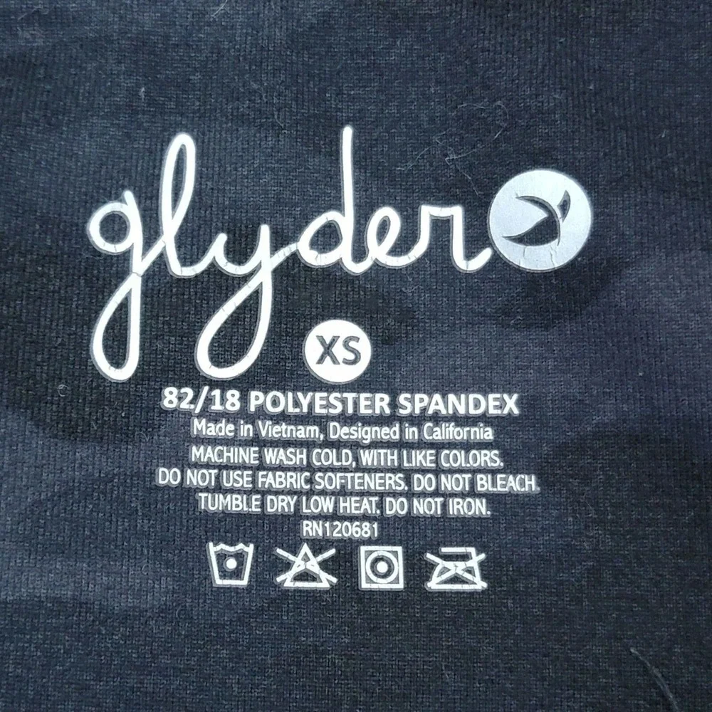 Glyder Aperture Crop Into the Night Leggings Womens Sz XS Black Camo Moto Active